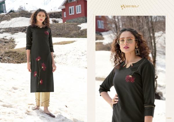 Shubh Nx Allen Designer Cotton Embroidery Kurti With Bottom